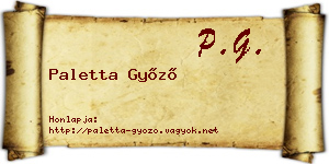 Paletta Győző névjegykártya